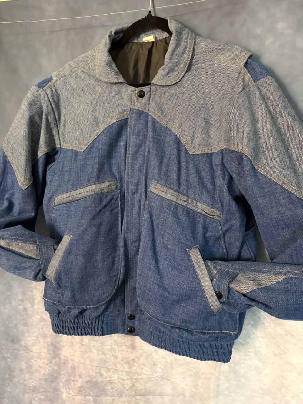 Vintage Denim Bomber Jacket. Sz. S